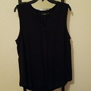 Black sleeveless blouse